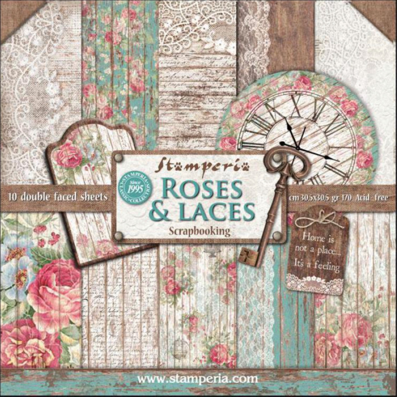 Stamperia Roses and Laces Paper Pack 12” x 12”